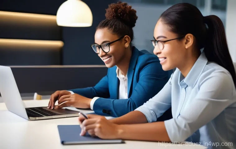 기술 재교육 프로그램에서의 코칭 접근 방식 - **A Breakthrough Moment with Mentorship**
    A young adult, either male or female of diverse ethnic...