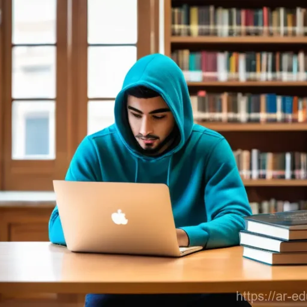 기술 재교육 프로그램의 경비 절감 방안 - **Prompt:** "A young Arab man, in his early twenties, sits comfortably at a modern, clean desk in a ...